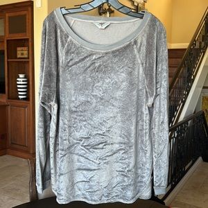 Hard Tail Forever Pane Velour Long Sleeve Shoulder Slide Raglan T Pewter M